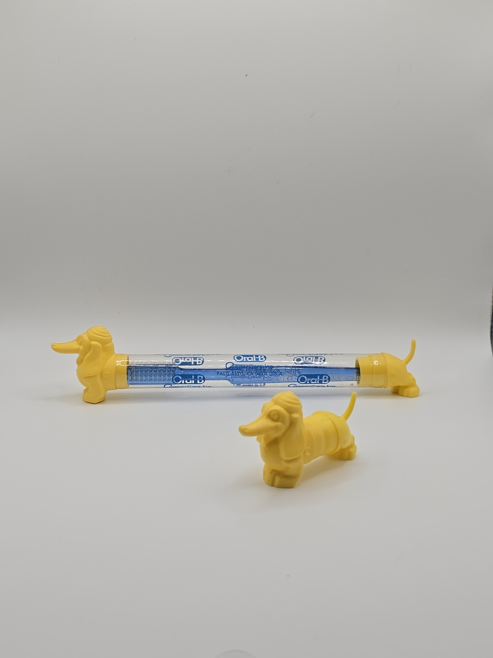 Yellow Vintage Dachshund / Doxen Dog Toothbrush Holder Cap